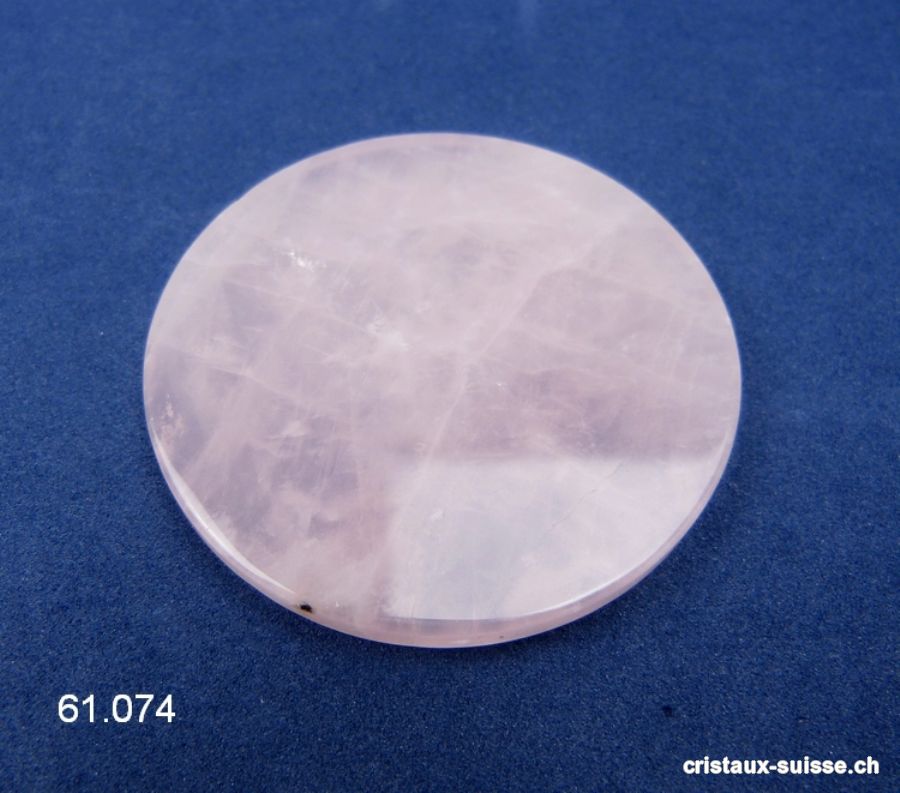 1 Disque Quartz rose 6 x 0,5 cm d'épais