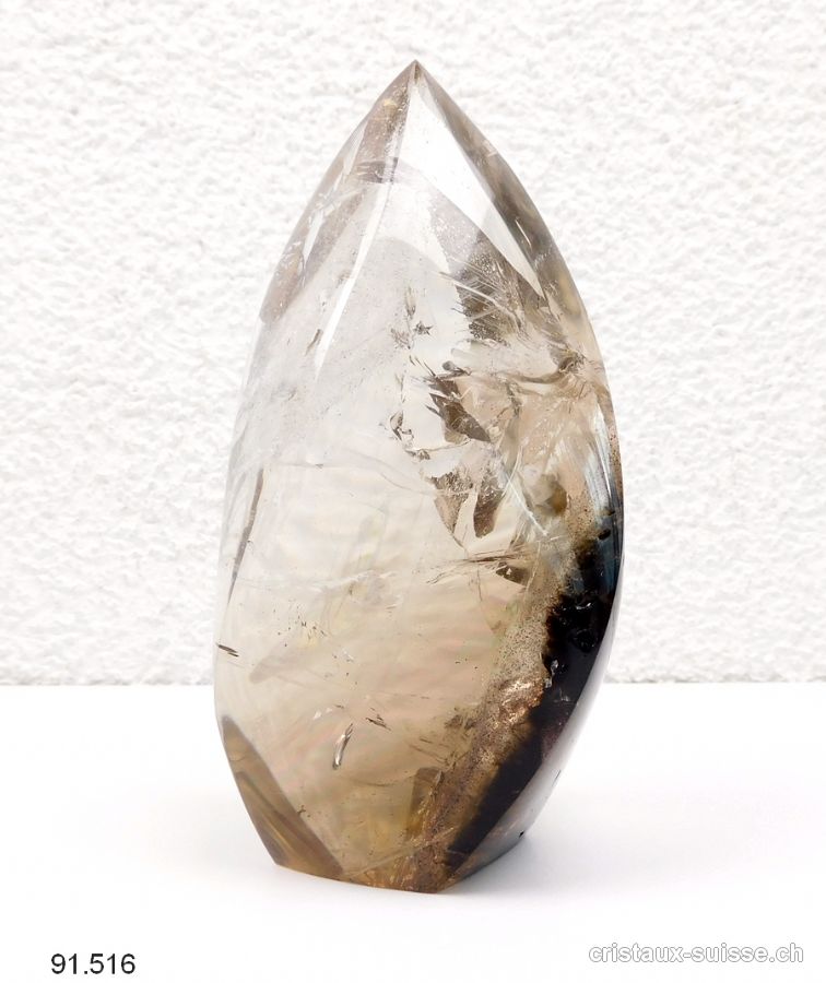 Quartz Fumé Flamme 12,8 cm.  Pièce unique 603 grammes