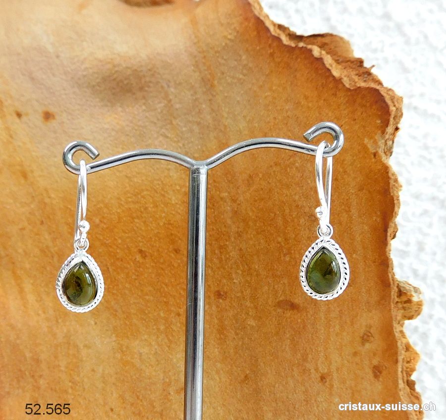 Boucles d'oreilles Tourmaline verte en argent 925