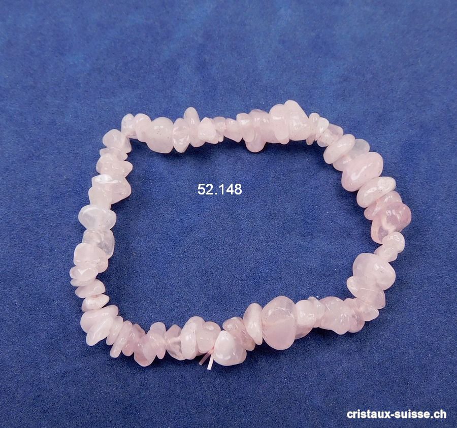 Bracelet Quartz rose 16,5 - 17 cm. Taille S. OFFRE SPECIALE