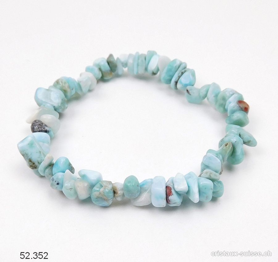 Bracelet Larimar, élastique env. 19 cm