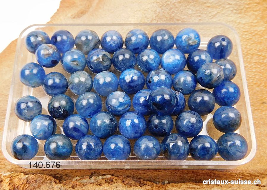 Cyanite - Disthène, boule percée 6,5 mm. Offre Spéciale