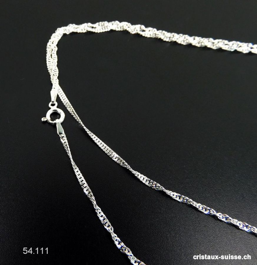 Chaîne torsadée en argent 925, L. 80 cm