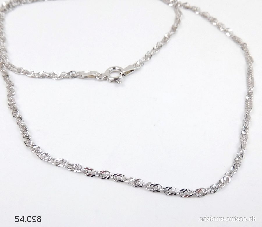 Chaîne torsadée en argent 925, L. 45 cm. RHODIÉ