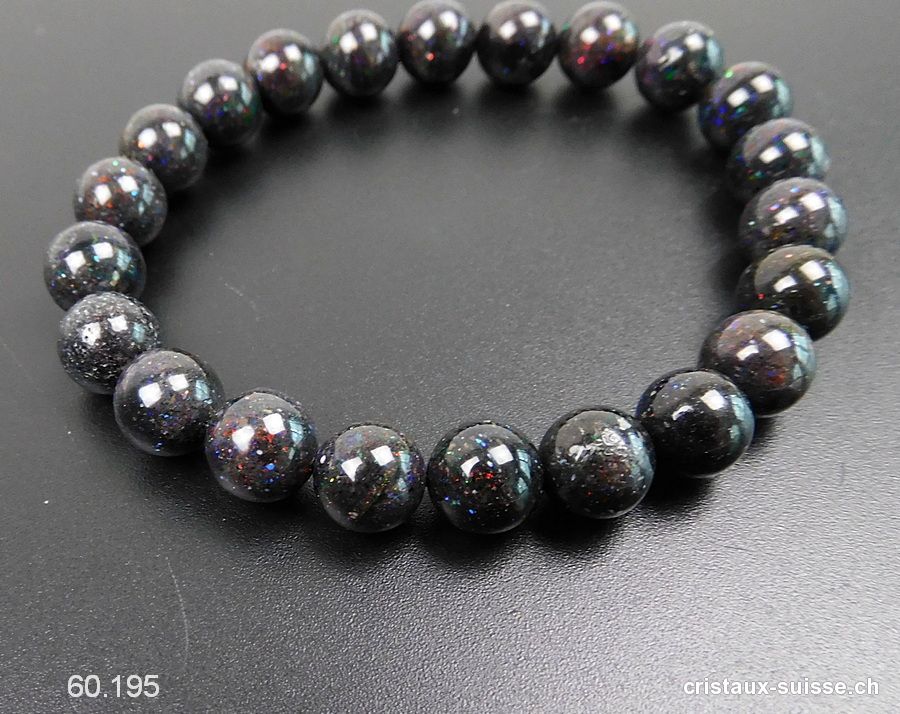 Bracelet Opale Andamooka 8,5 mm / 18,5 cm. Pièce unique
