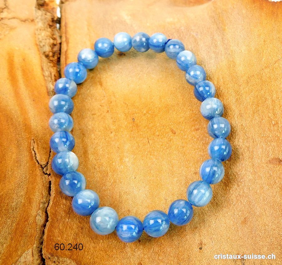 Bracelet Cyanite bleue - Disthène 7 mm / 18 cm