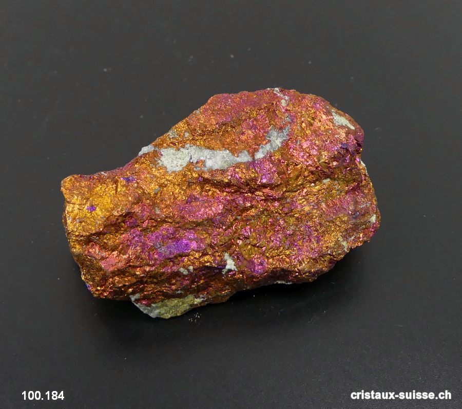 Chalcopyrite violet-doré du Mexique, brute. Pièce unique