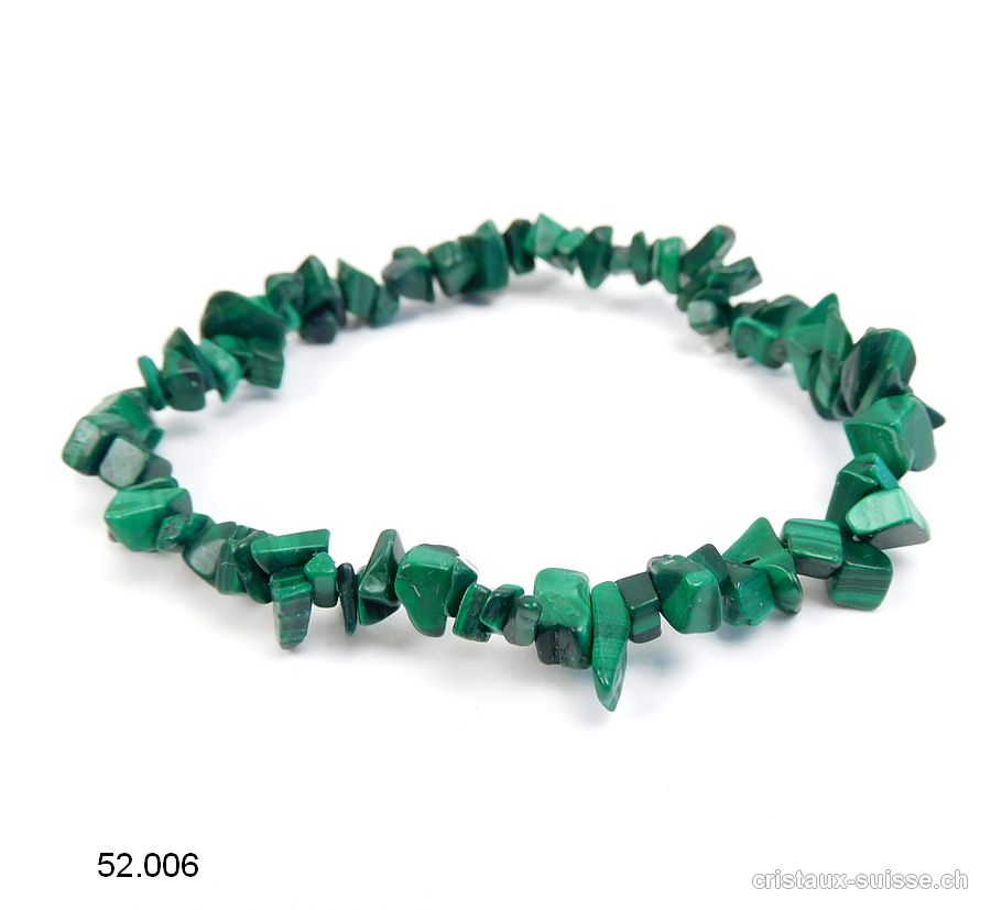 Bracelet Malachite, élastique 18 cm