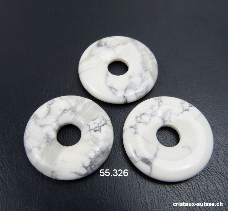 Magnésite - Howlite Donut 3 cm 