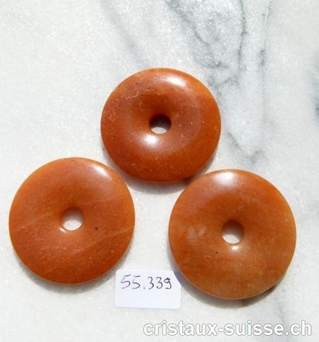 Aventurine orange - rouge, donut 3,5 cm