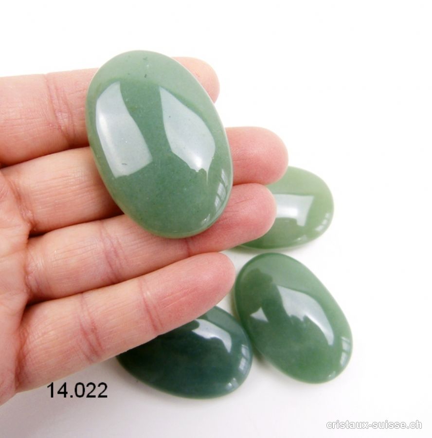 Aventurine verte, pierre anti-stress arrondie 4,5 x 3 cm