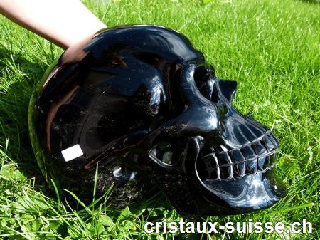 Crâne GEANT en Obsidienne 25 x 20 cm. Pièce unique 9,270 kilos