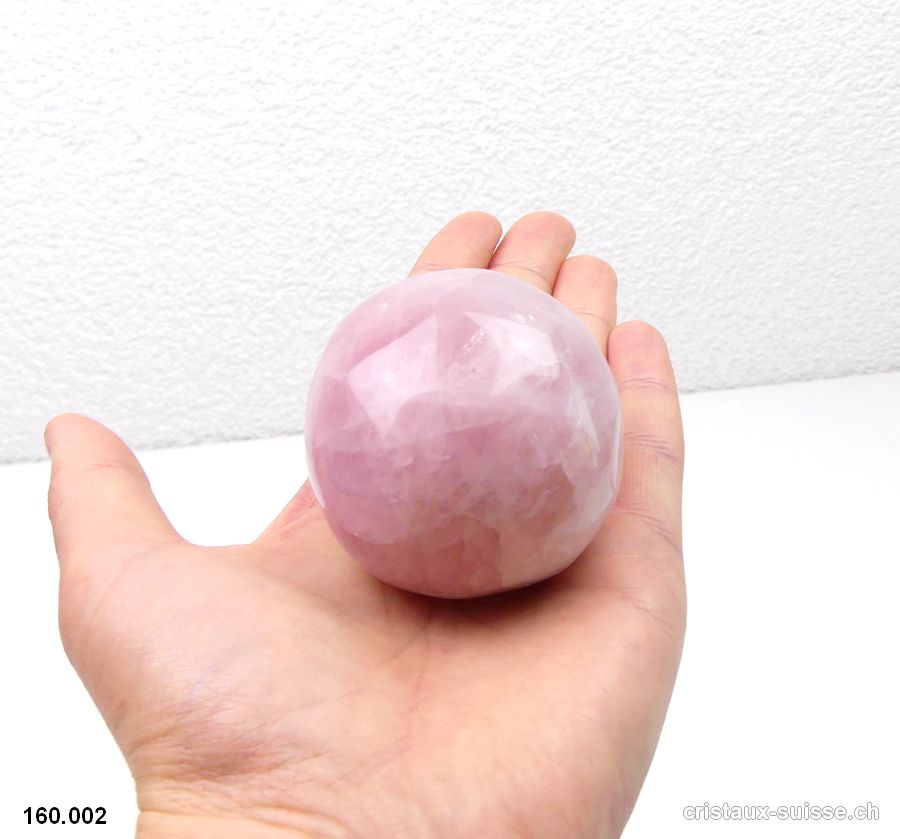 Quartz rose, forme arrondie à poser Ø 5 - 5,5 cm / 200 à 230 grammes