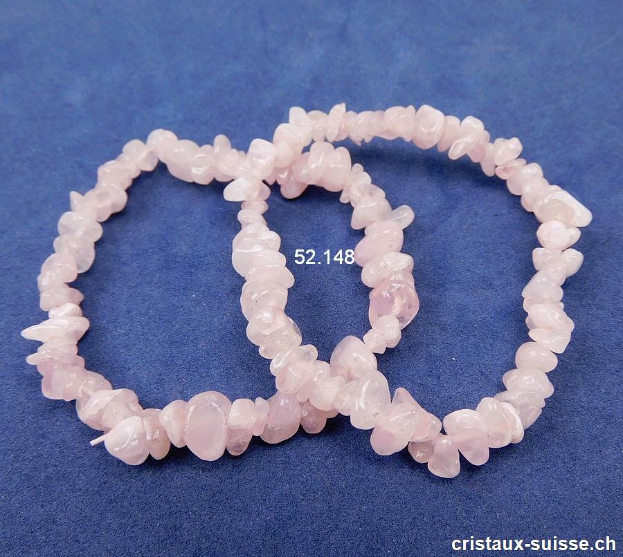 Bracelet Quartz rose, élastique 17- 18 cm. Taille SM. OFFRE SPECIALE