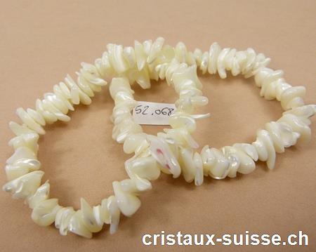 Bracelet Nacre, élastique 17 - 18 cm