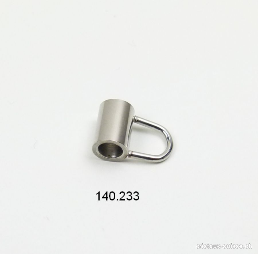 Intercalaire Tube pour Charm en inox brillant L. 7 x 11 mm