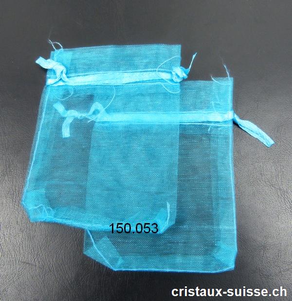 Sachet organza Bleu turquoise 8,5 x 6,5 cm