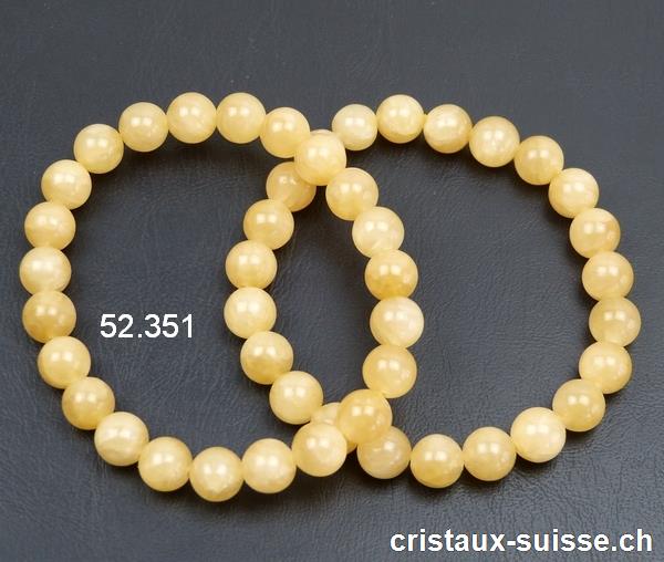 Bracelet Calcite jaune claire 8 - 9 mm, élastique 18,5 - 19 cm