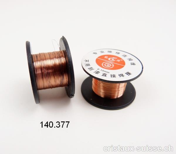 Fil de cuivre 0,1 mm, env. 10 mètres. Pour passer l'élastique Opalon dans les perles
