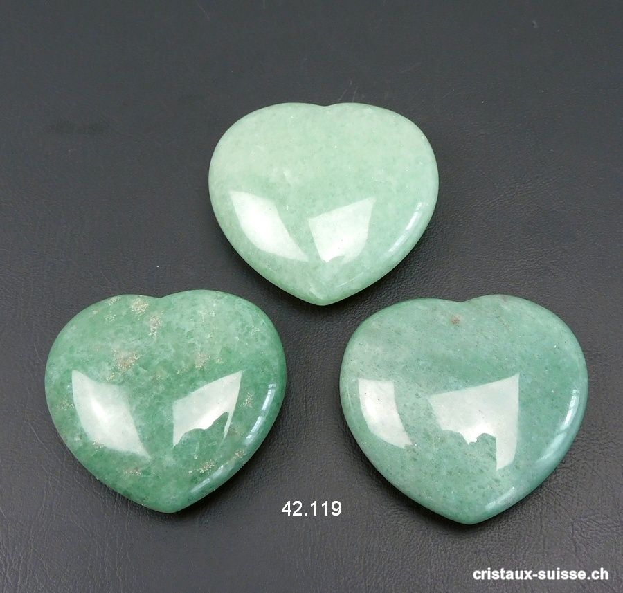 Coeur Aventurine verte 4,2 x 4 x 1,5 cm