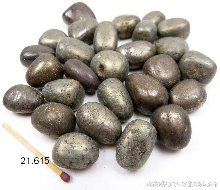 Pyrite arrondie AB, 2 à 2,5 cm. Taille S-M