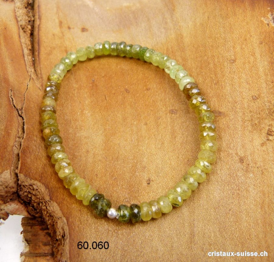 Bracelet Grenat Grossulaire facetté 5-6 mm/19-20 cm