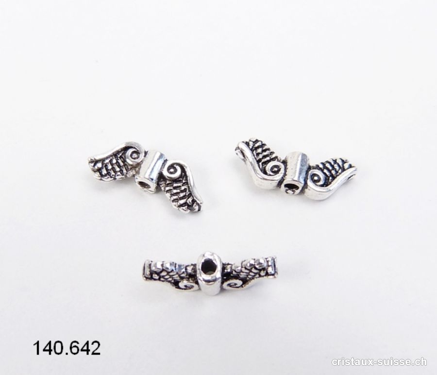 Ailes d'ange, Intercalaire argent 925 antique 11 x 4,5 mm