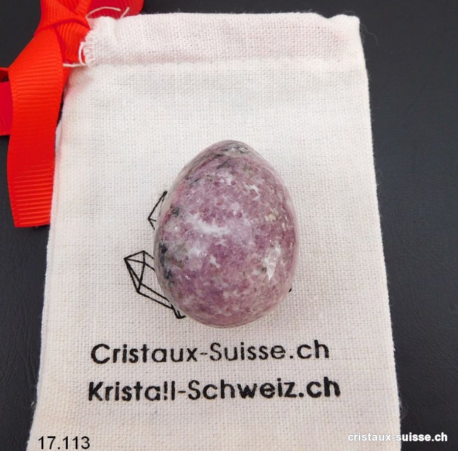 1 Oeuf YONI Lépidolite 4 x 3 cm. Taille M. NON PERCÉ