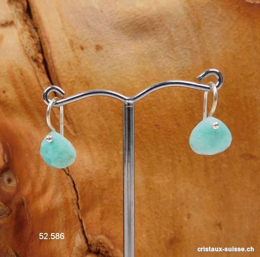 Boucles d'oreilles Amazonite facettée en argent 925