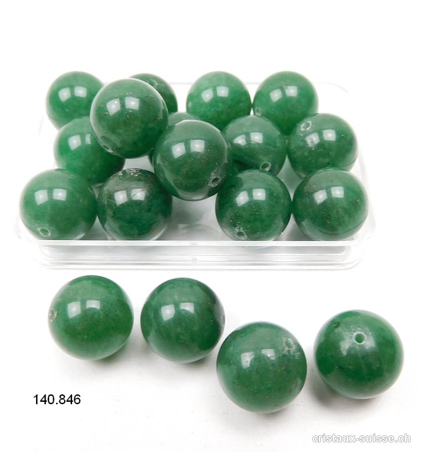 Aventurine verte, boule percée 12 mm