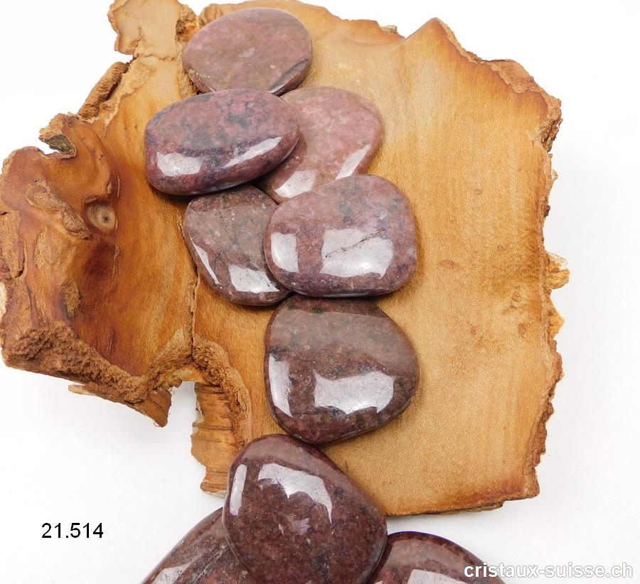 Rhodonite foncée plate 3,8 à 4,5 cm. Taille L - XL