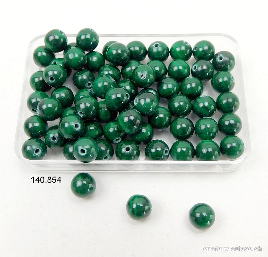 Malachite, boule percée 5,5 - 6 mm