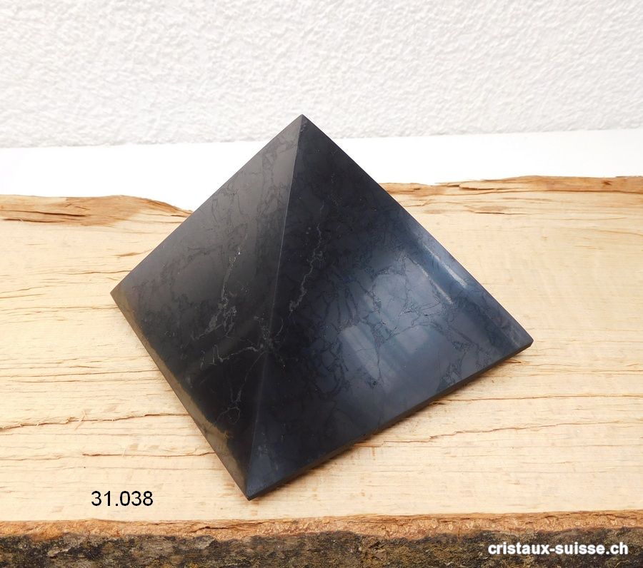 Pyramide Schungite 10 cm x haut. 6,5 cm, 550 à 600 grammes