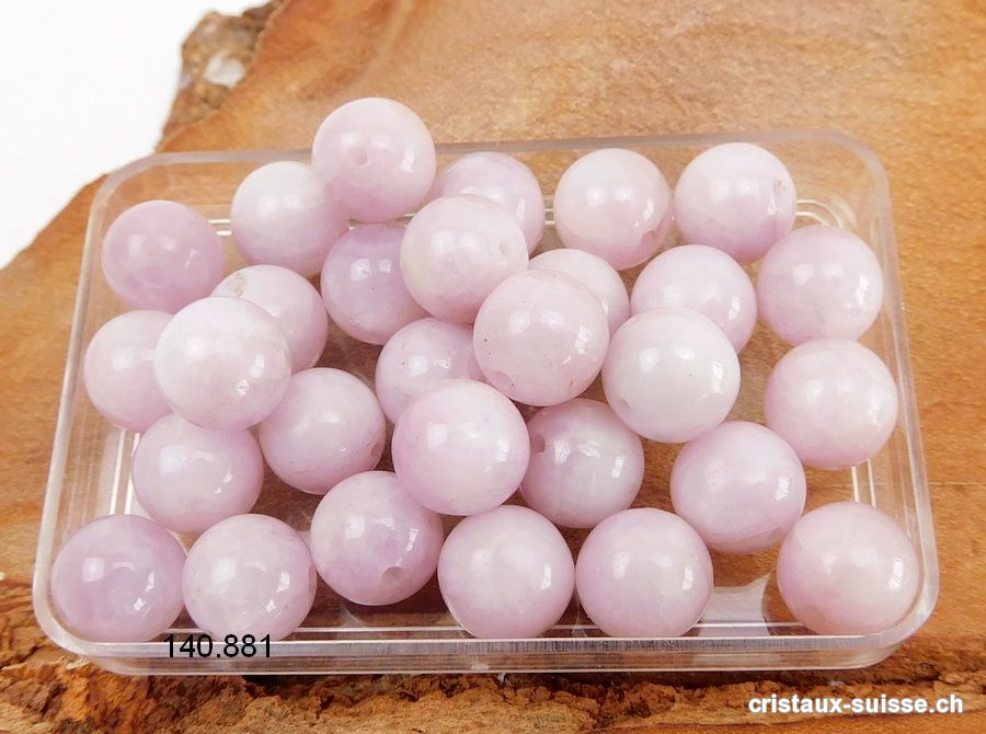 Kunzite, boule percée 8,5 mm