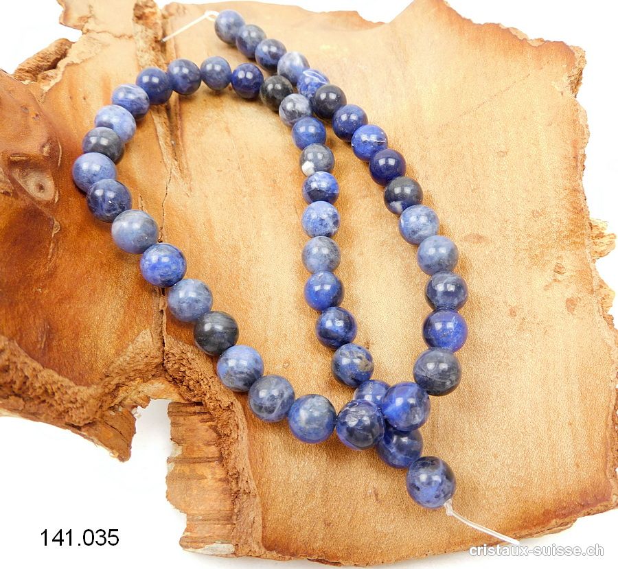 Rang Sodalite 8 - 8,5 mm / 37 cm, env. 46 boules. Offre Spéciale