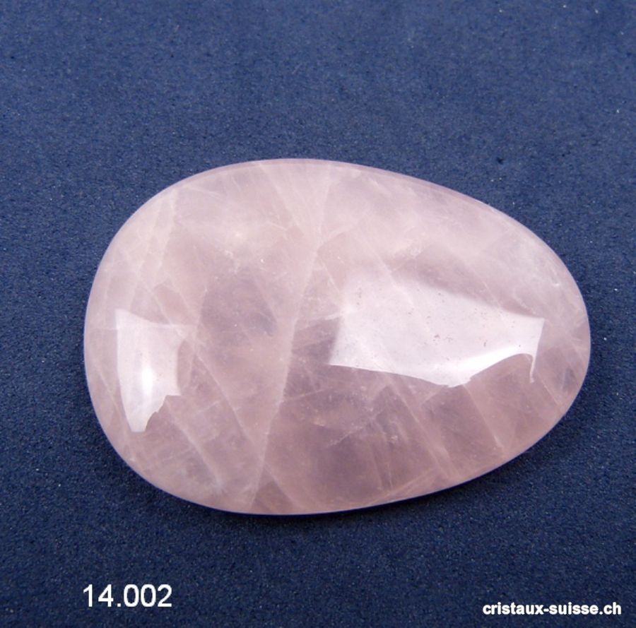 Quartz rose, pierre anti-stress incurvée 5 x 3,5 cm. OFFRE SPECIALE