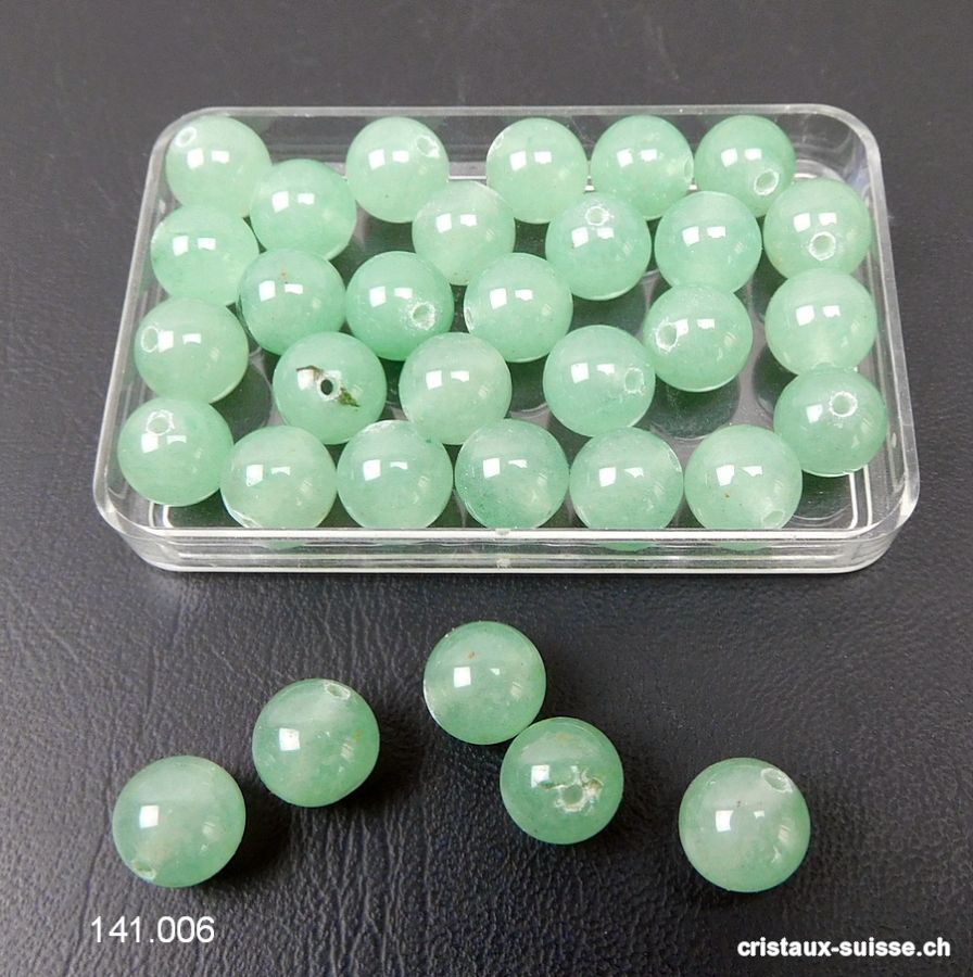 Aventurine verte, boule percée 8 - 8,5 mm