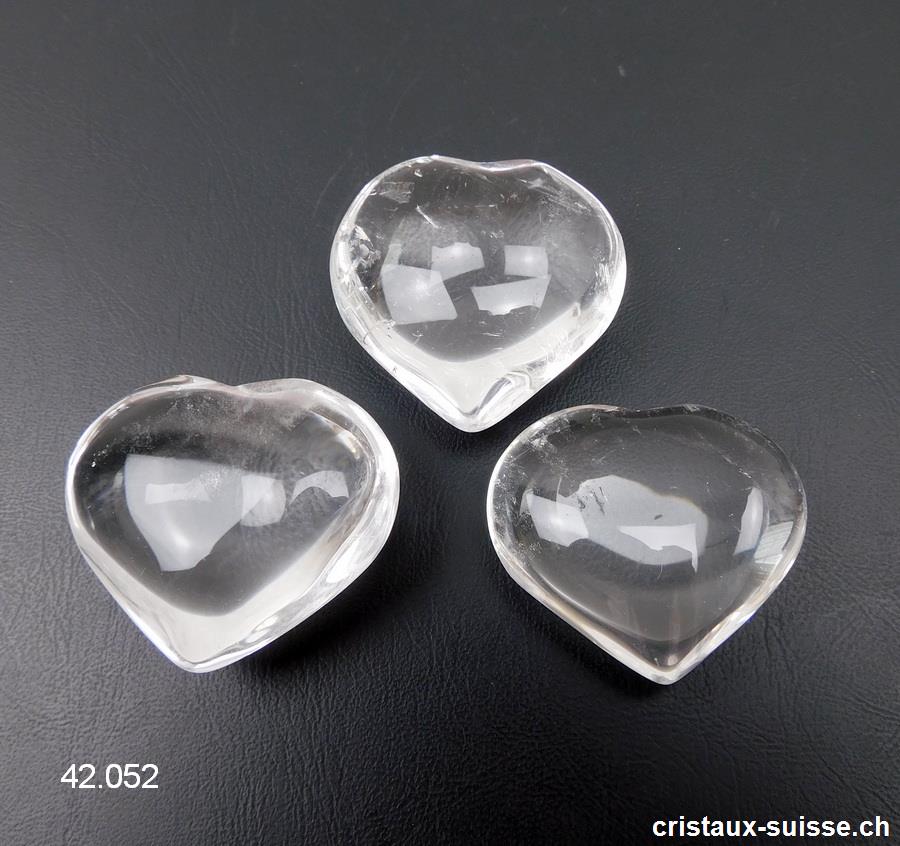 Coeur Cristal de Roche 3,5 - 4 x 3 - 3,5 cm