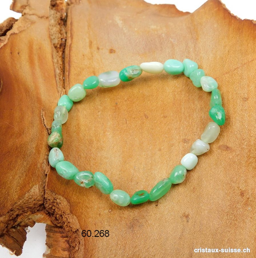 Bracelet Chrysoprase 6-10 mm, élastique 19 cm