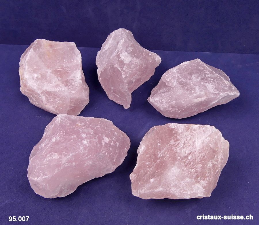 Quartz rose brut Madagascar 230 à 280 grammes