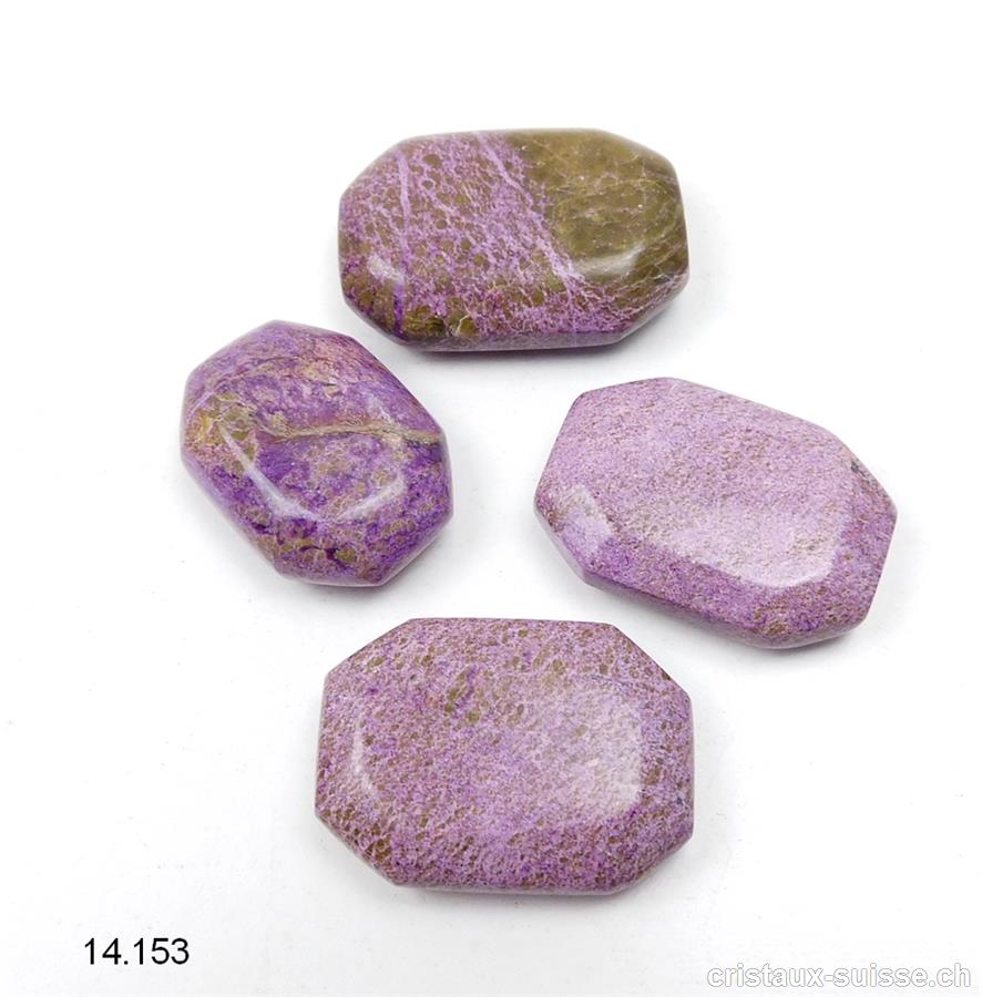 Stichtite, pierre Antistress à pans coupés 2,8 à 3,5 x 2 cm
