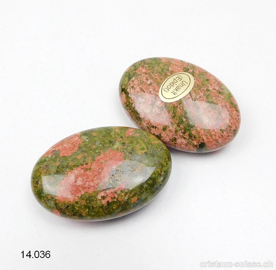 Unakite - épidote, pierre anti-stress arrondie 4 x 3 cm