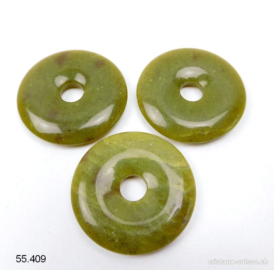 Jade Serpentine olive, Donut 4 cm