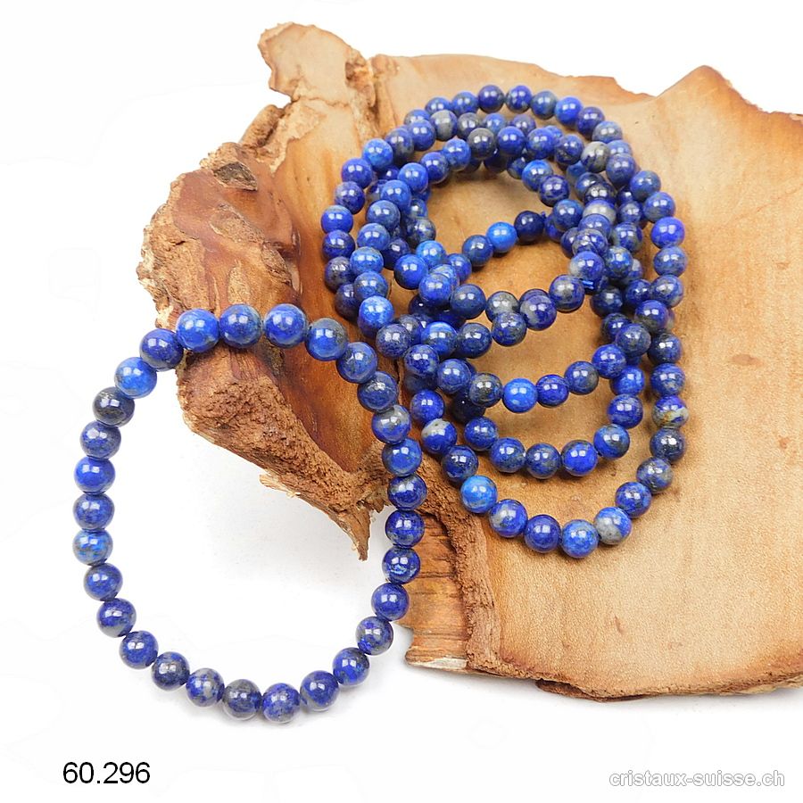 Bracelet Lapis-lazuli 6 - 7 mm / 17,5 - 18 cm