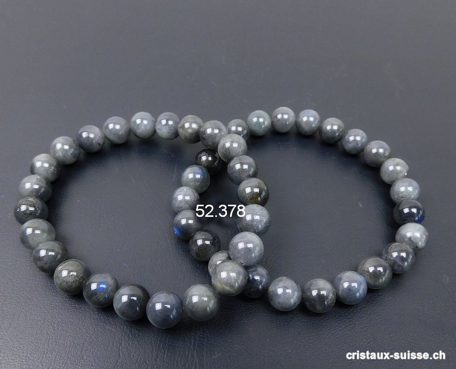 Bracelet Labradorite foncée 10 mm / 19 cm