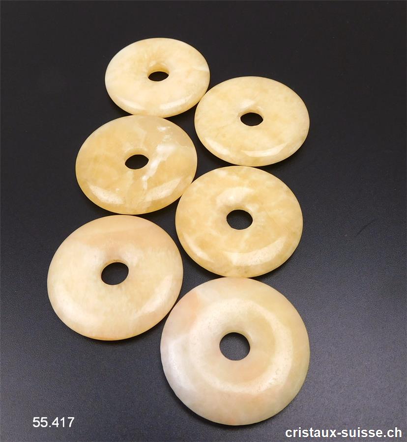 Calcite jaune, donut 4 cm