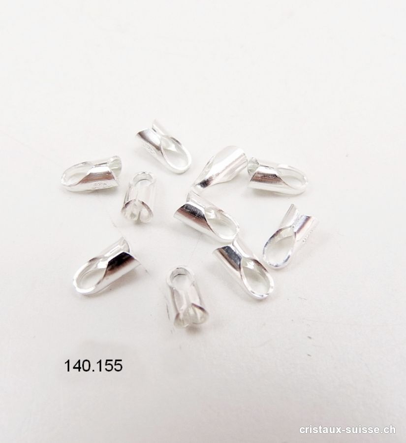 1 x Embout à écraser pour bande 1,2 à 1,5 mm, en argent 925 