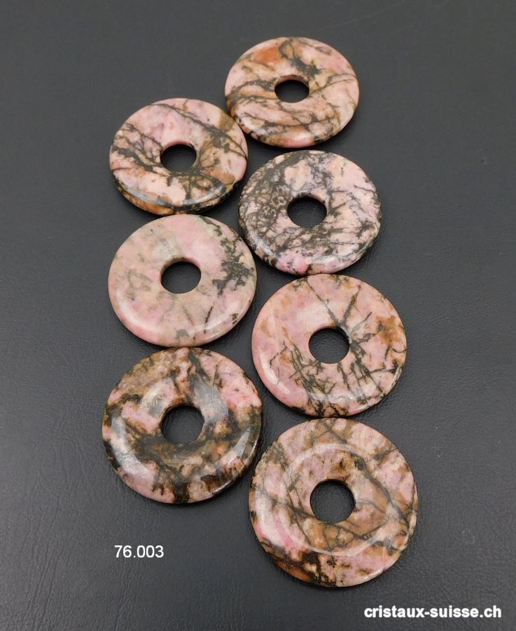 Rhodonite, donut 3 cm. OFFRE SPECIALE