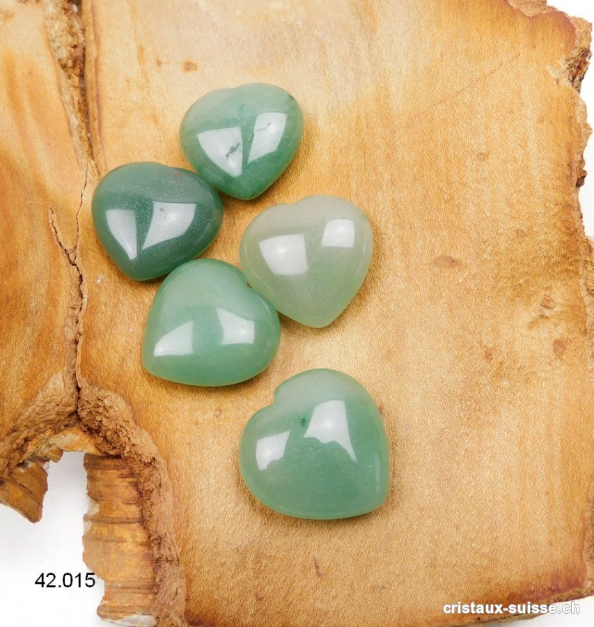 Coeur Aventurine verte 2,5 x 2,5 x 0,7 cm