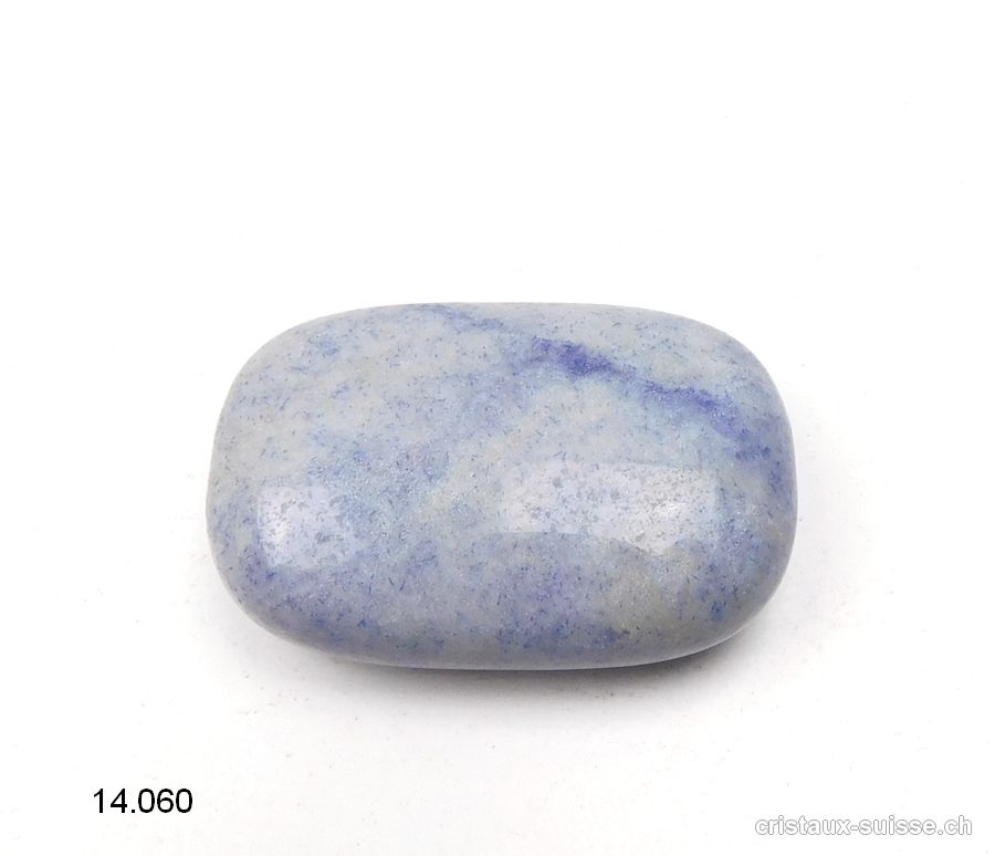 Quartz bleu, pierre anti-stress rectangulaire 4,5 x 3 cm